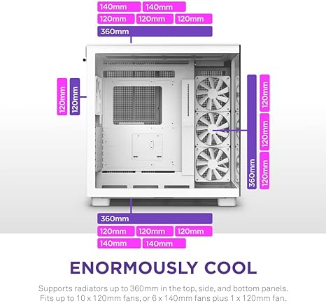 NZXT H9 Flow Edition ATX Mid Tower Case White NZXT H9 Flow Edition ATX Mid Tower Case White